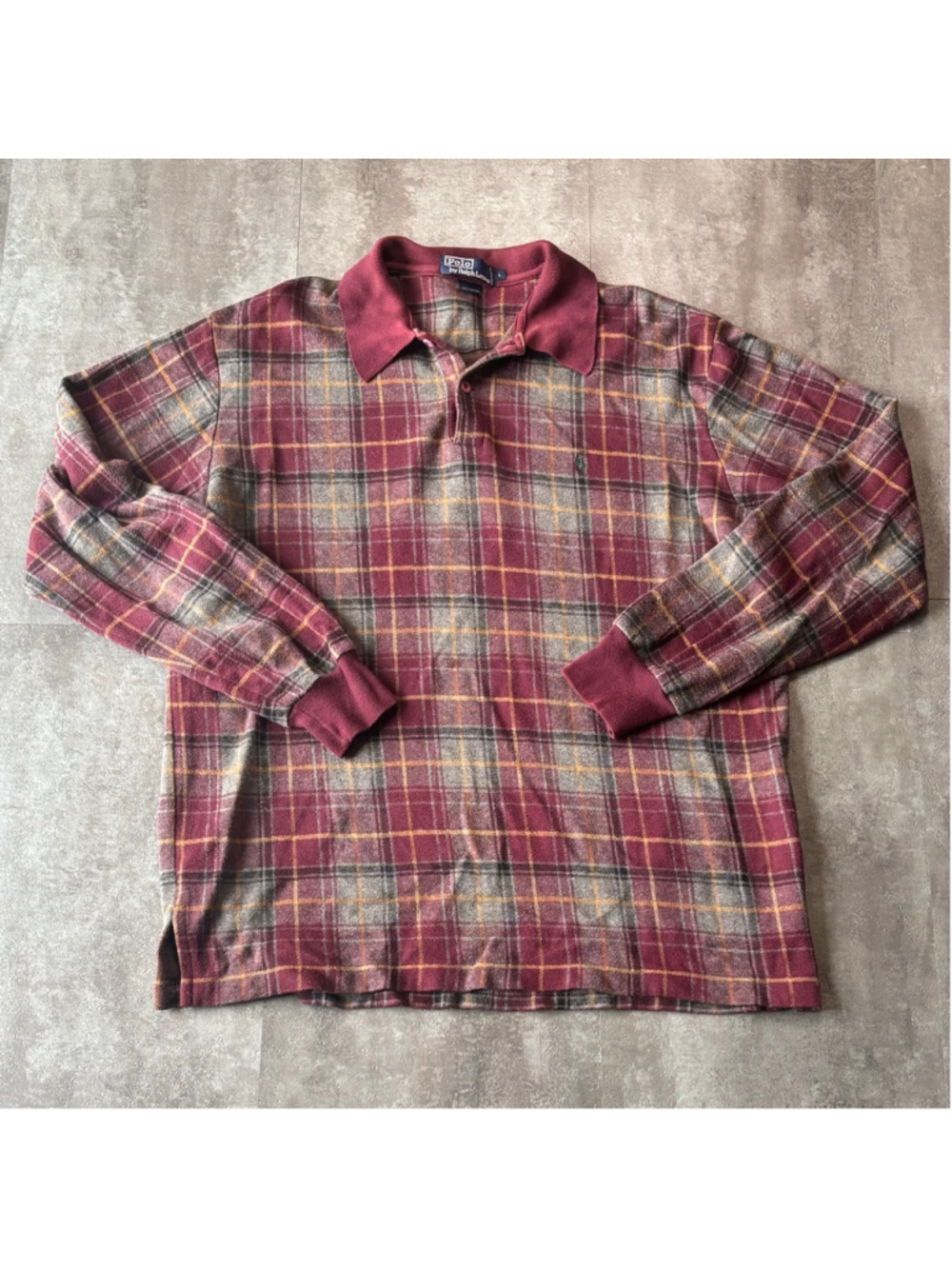 Vintage Polo Ralph Lauren Plaid Sweater Mens Large
